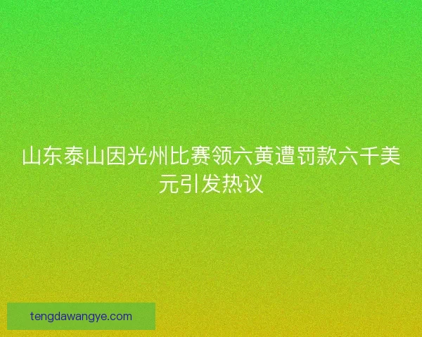 山东泰山因光州比赛领六黄遭罚款六千美元引发热议