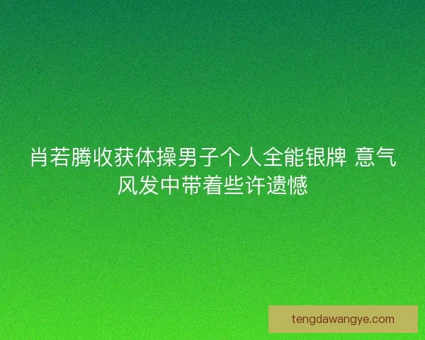 肖若腾收获体操男子个人全能银牌 意气风发中带着些许遗憾